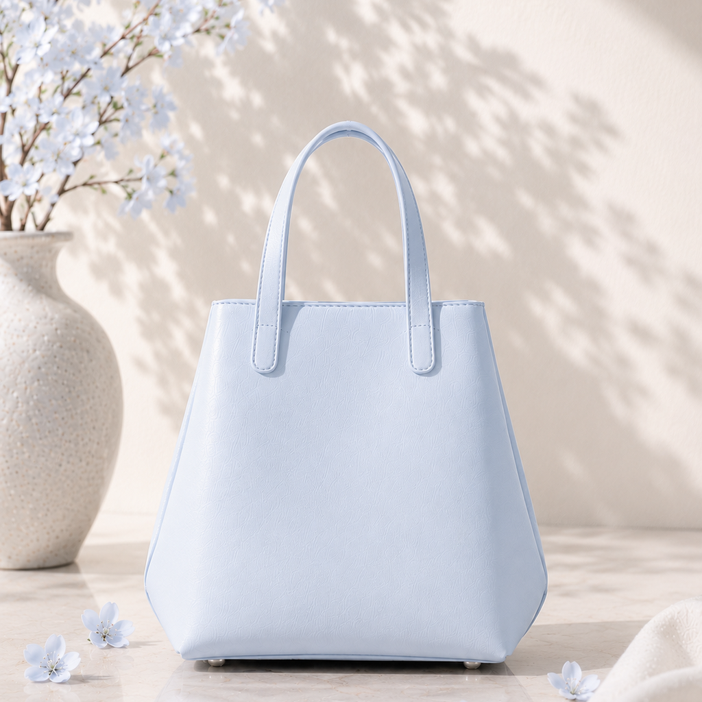 Maison Lemoi Bicco Tote and Bucket Bag Bleu Glacier
