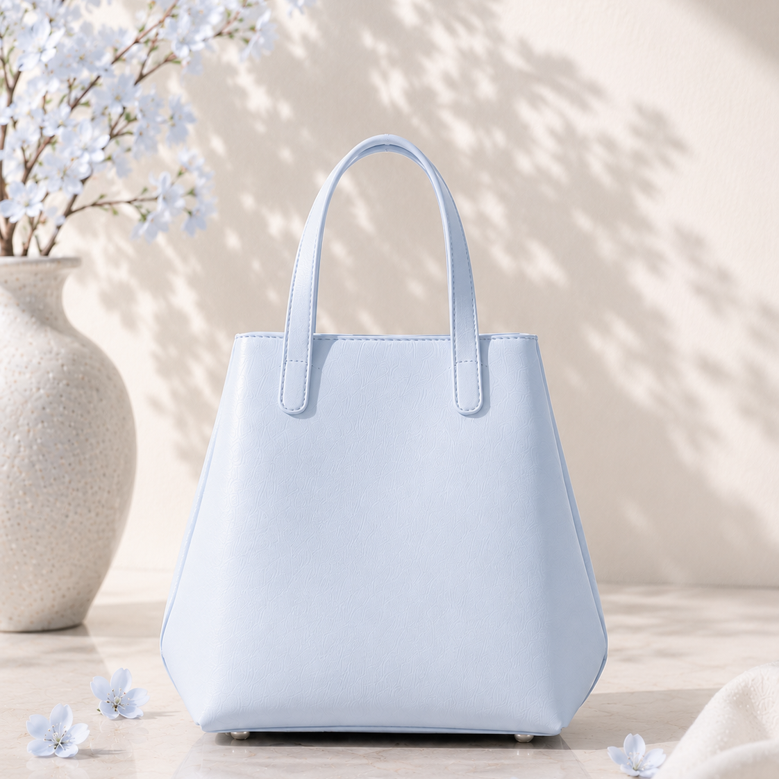 Maison Lemoi Bicco Tote and Bucket Bag Bleu Glacier