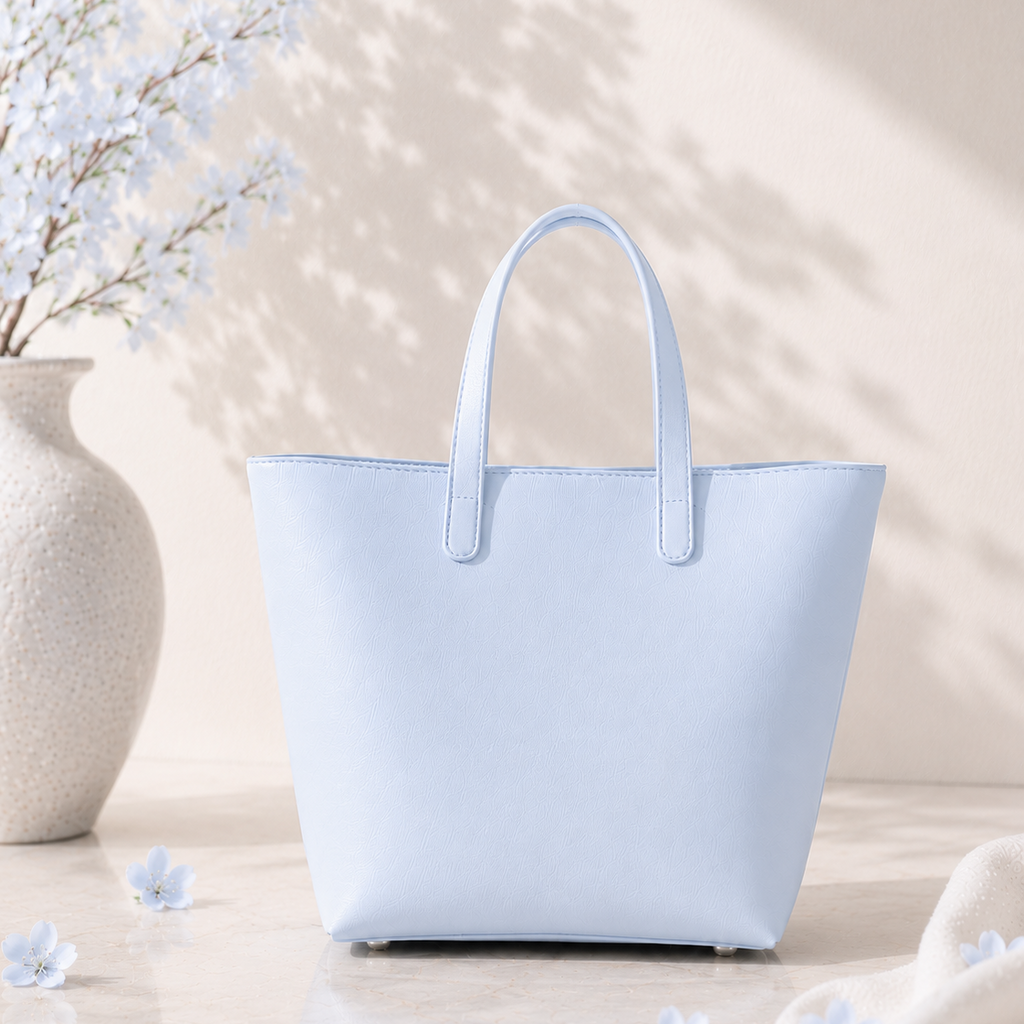 Maison Lemoi Bicco Tote and Bucket Bag Bleu Glacier